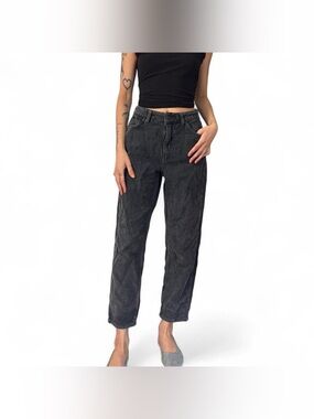 Dark Grey 100% Cotton Ankle Length Corduroy Pants by BDG